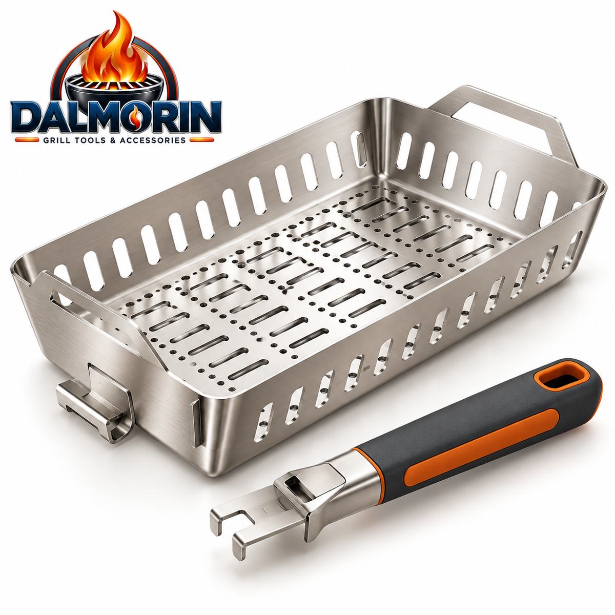 Stainless Steel Grill Basket with Detachable Handle