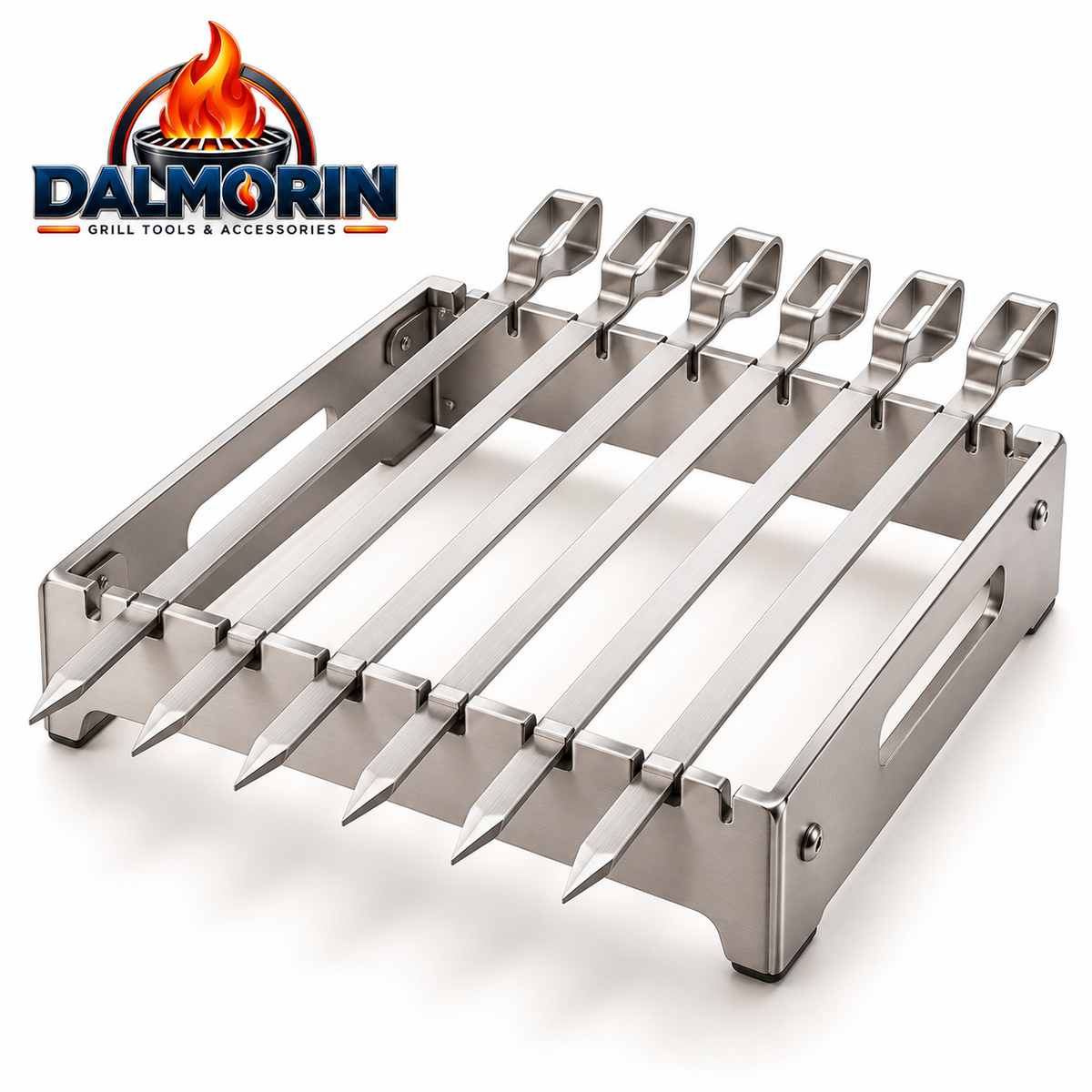 Stainless Steel Kabob Skewer Rack – 7-Piece Set