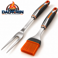 Stainless Steel Grill Fork & Silicone Basting Brush Set