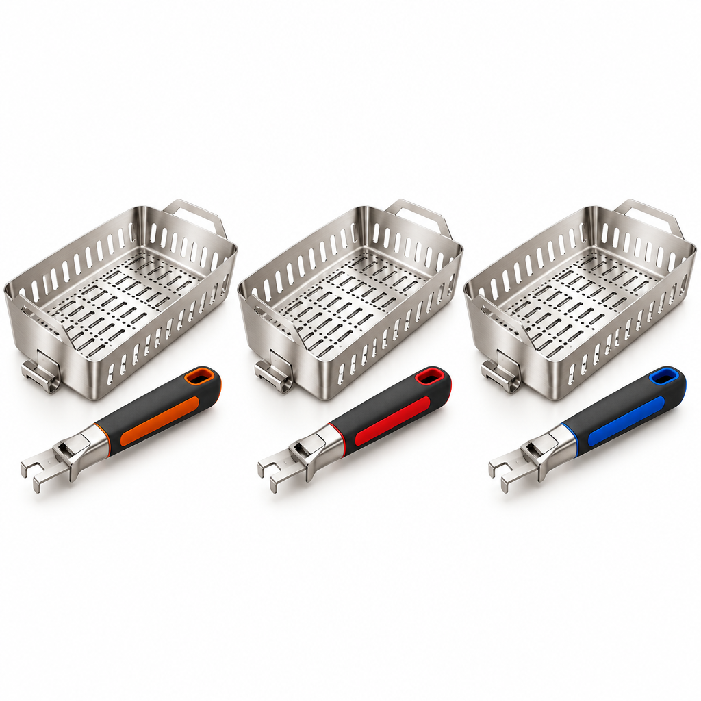 Stainless Steel Grill Basket with Detachable Handle