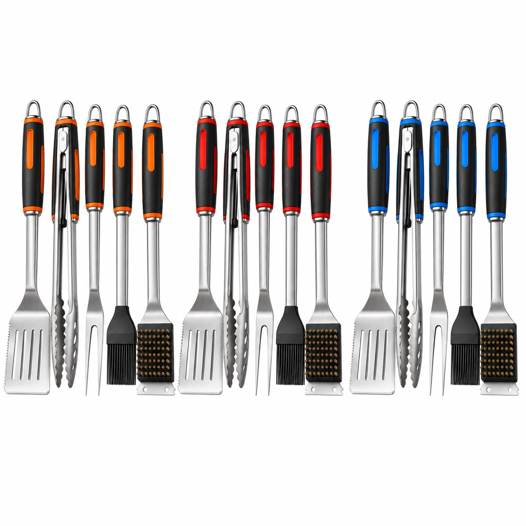 Premium 5-Piece Stainless Steel BBQ Tool Set