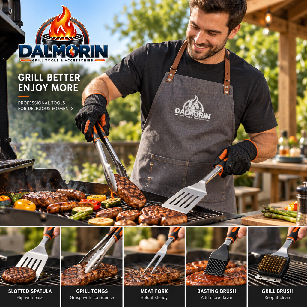 Premium 5-Piece Stainless Steel BBQ Tool Set