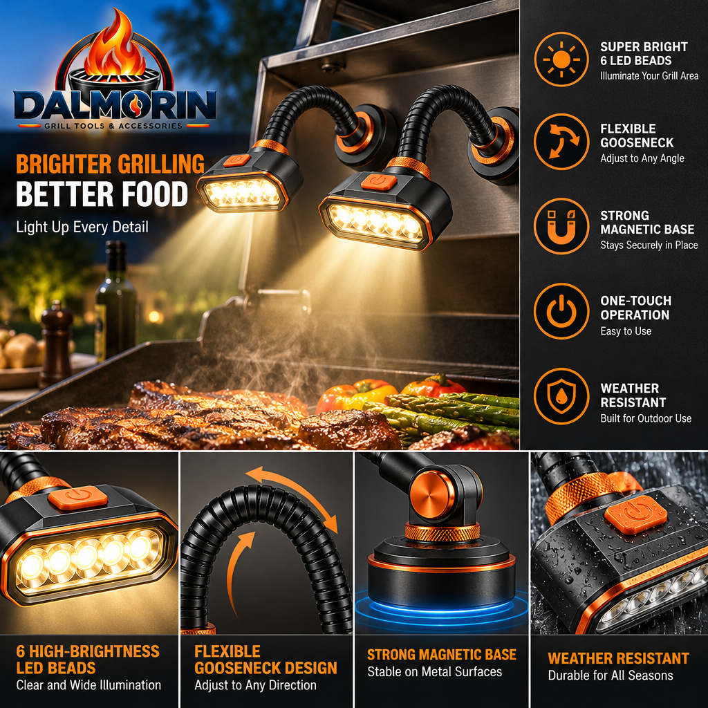 Flexible Magnetic LED Grill Lights – 2-Pack