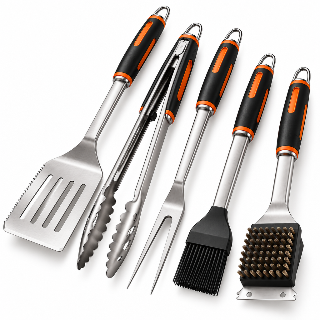 Premium 5-Piece Stainless Steel BBQ Tool Set