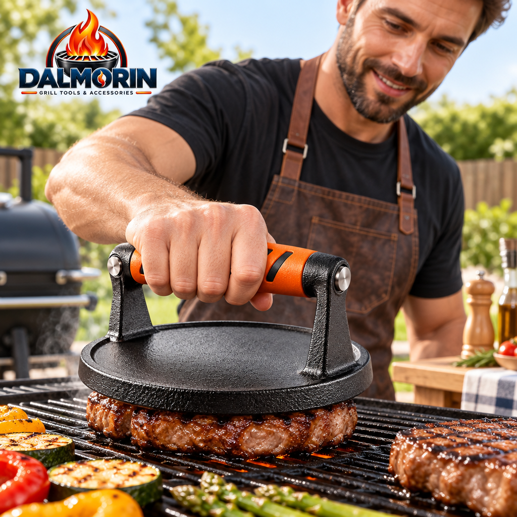 Cast Iron Burger & Steak Grill Press