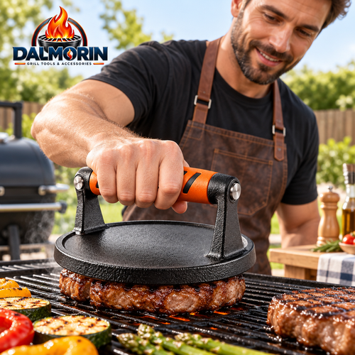 Cast Iron Burger & Steak Grill Press