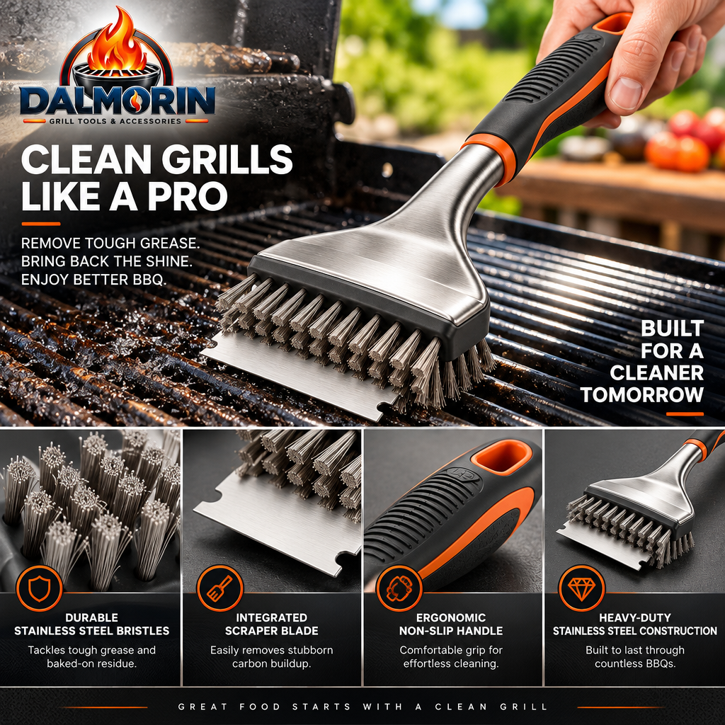 Stainless Steel Grill Brush & Scraper